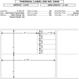 Die C940-EA - 4.125" x 4.625" Pharmacy Labels with 4 warning stickers, per roll (500 Labels)